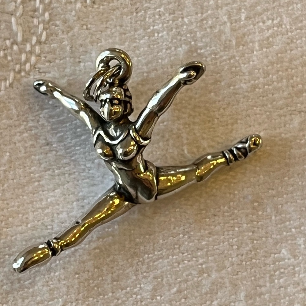Elegant Silver Ballerina or Gymnast Pendant